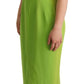 Green Sheath Square Neckline Mid Length Dress