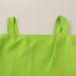 Green Sheath Square Neckline Mid Length Dress
