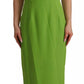 Green Sheath Square Neckline Mid Length Dress