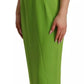 Green Sheath Square Neckline Mid Length Dress