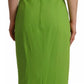 Green Sheath Square Neckline Mid Length Dress