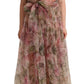 Multicolor Floral Print Long Maxi Gown Dress