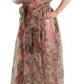 Multicolor Floral Print Long Maxi Gown Dress