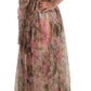 Multicolor Floral Print Long Maxi Gown Dress