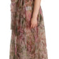 Multicolor Floral Print Long Maxi Gown Dress
