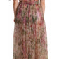 Multicolor Floral Print Long Maxi Gown Dress