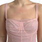 Pink Bustier Corset Lace Up Bodycon Dress