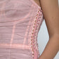 Pink Bustier Corset Lace Up Bodycon Dress