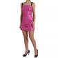 Pink Polyester Sleeveless Bodycon Mini Dress