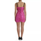 Pink Polyester Sleeveless Bodycon Mini Dress