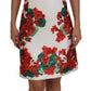 Silk White Portofino Motif Fitted Mini Dress