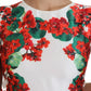 Silk White Portofino Motif Fitted Mini Dress