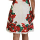 Silk White Portofino Motif Fitted Mini Dress