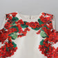 Silk White Portofino Motif Fitted Mini Dress