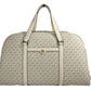 Travel Extra Large Creme PVC Top Zip Weekender Luggage Bag