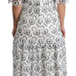 White Cutout Design Polyester A-line Midi Dress