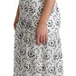 White Cutout Design Polyester A-line Midi Dress