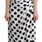White Polka Dots Crystal One Shoulder Dress