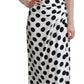 White Polka Dots Crystal One Shoulder Dress