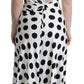 White Polka Dots Crystal One Shoulder Dress