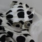 White Polka Dots Crystal One Shoulder Dress
