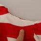 White Red Silk A-Line Shift Gown Mini Dress