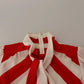 White Red Silk A-Line Shift Gown Mini Dress