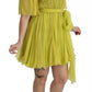 Yellow Shift A-line Silk Gown Dress