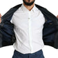 Black Leather Full Zip Men Bomber Jacket