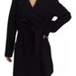Black Double Breasted Belted Blazer Jacket