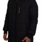 Black Nylon Hooded Parka Coat Winter Jacket