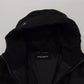 Black Nylon Hooded Parka Coat Winter Jacket