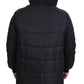 Black Nylon Hooded Parka Coat Winter Jacket