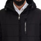 Black Nylon Hooded Parka Coat Winter Jacket