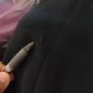 Black VirginWool Embellished Overcoat Jacket