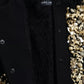 Black VirginWool Embellished Overcoat Jacket