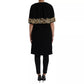 Black VirginWool Embellished Overcoat Jacket
