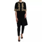Black VirginWool Embellished Overcoat Jacket