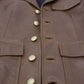 Brown Calfskin Button Down Blouson Jacket