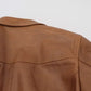 Brown Calfskin Button Down Blouson Jacket