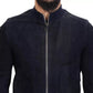 Dark Blue Suede Lambskin Blouson Jacket