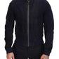 Dark Blue Suede Lambskin Blouson Jacket