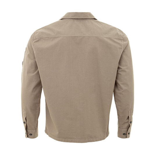 Beige Cotton Shirt for the Modern Man