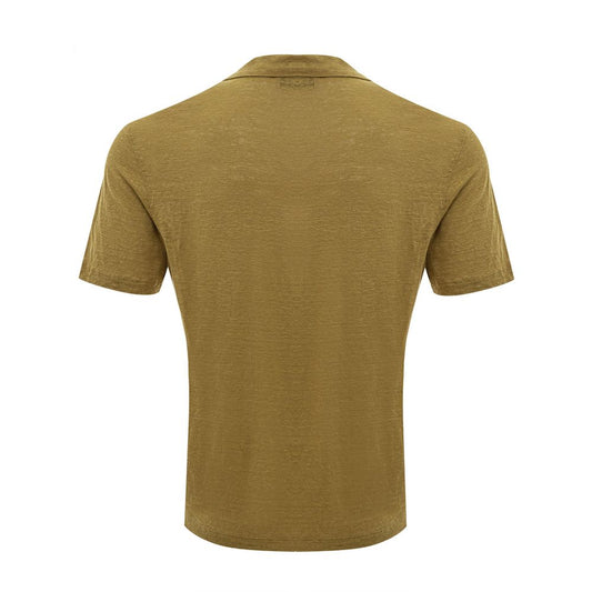 Elegant Green Linen Polo Shirt