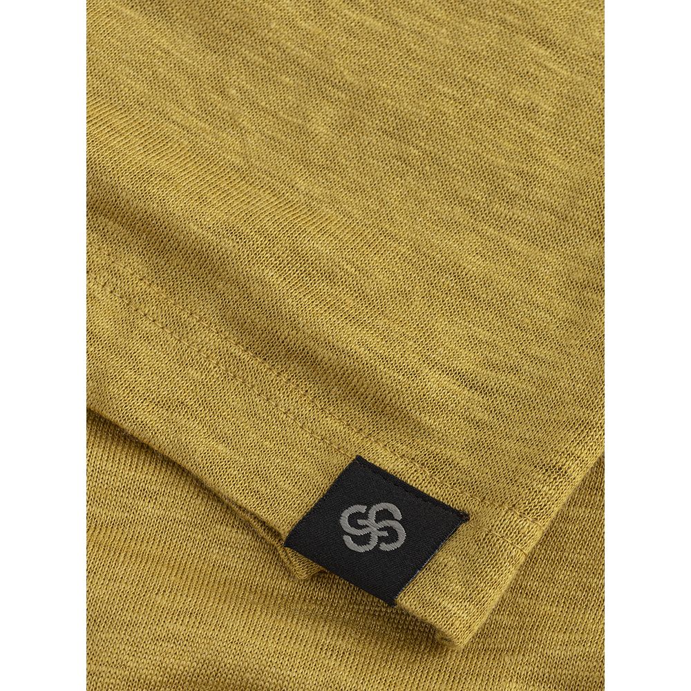 Elegant Green Linen Polo Shirt
