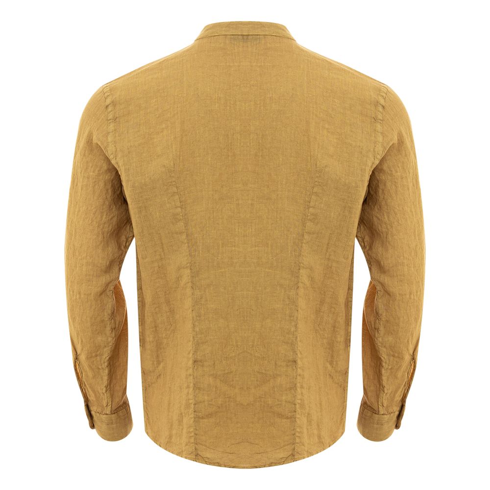 Gold Linen Elegance Men's Shirt