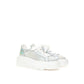 Eco-Leather Chic Silver Sneakers for Women