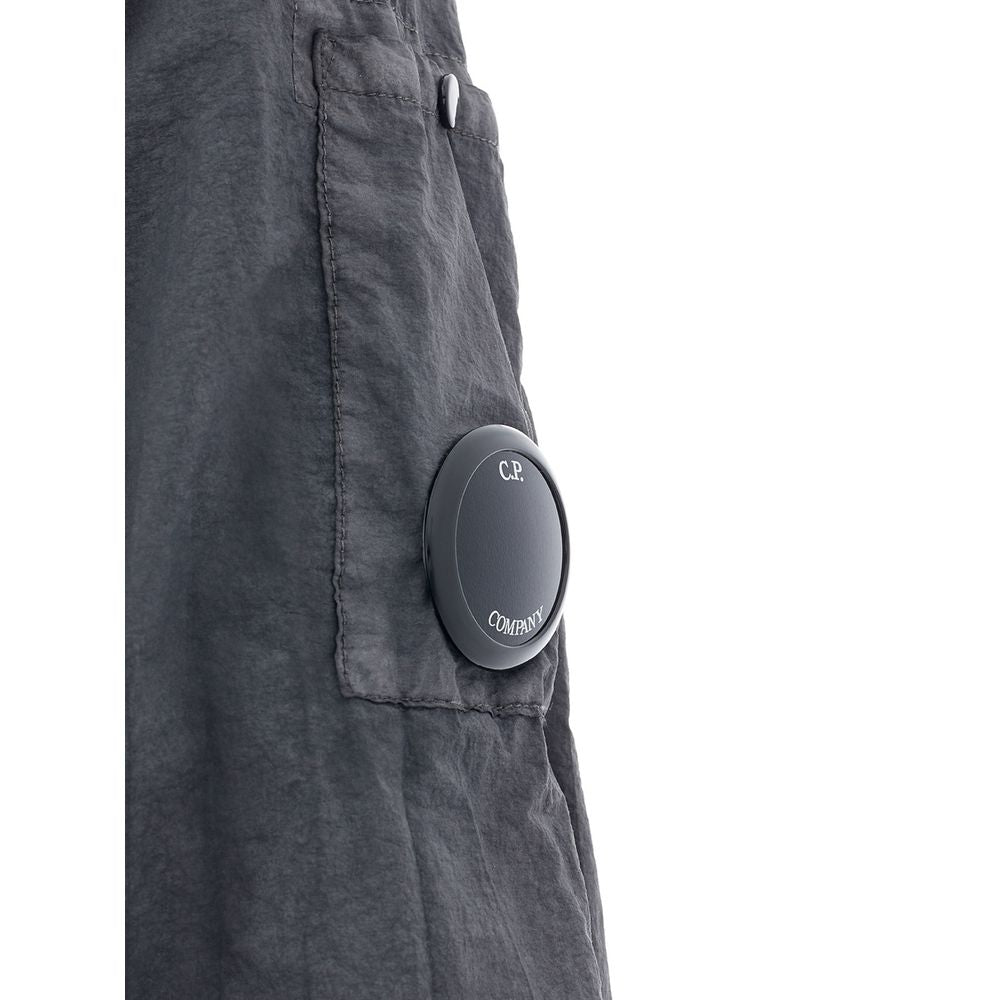 Sleek Black Polyamide Men's Jacket