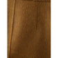Elegant Wool Midi Skirt in Brown