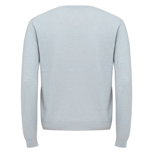 Elegant Turquoise Cashmere Women's Top